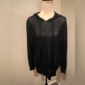 SEN Black Mesh Knit Hoodie, size 2X